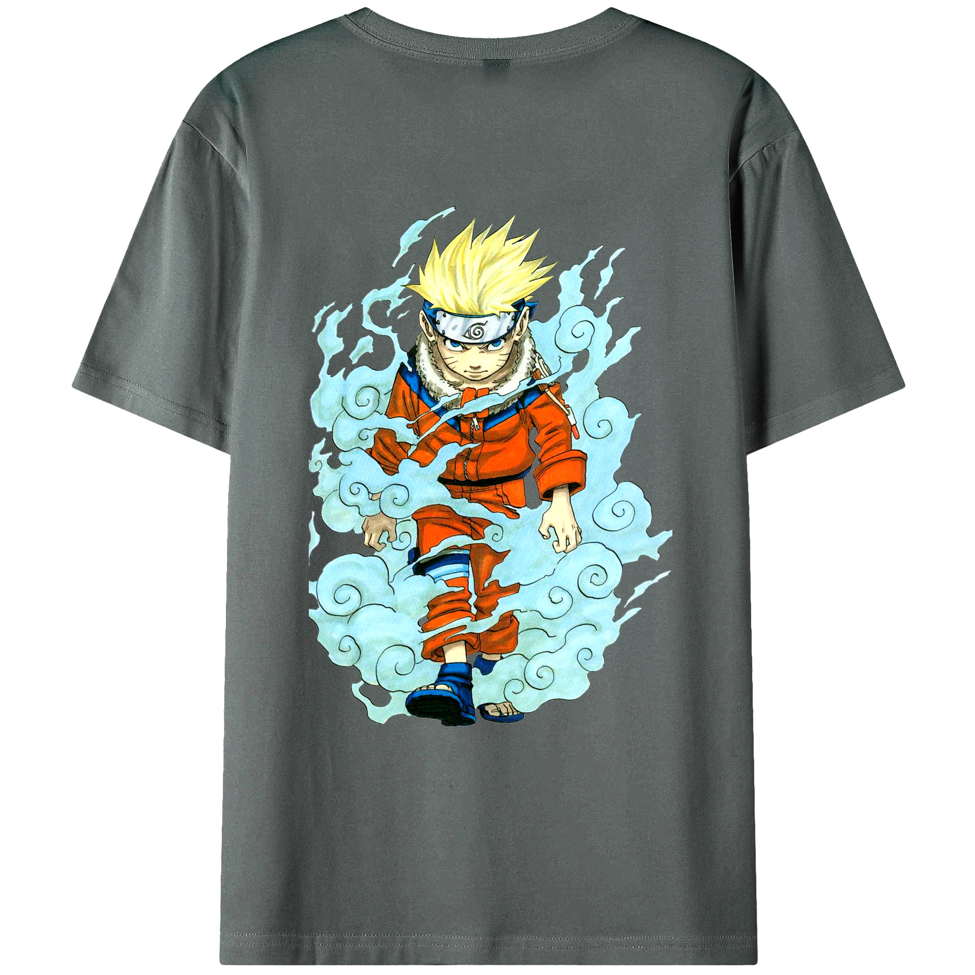 （画像用） NARUTO -ナルト- うずまき ナルト Uzumaki Naruto 綿100％ メンズ半袖Tシャツ（バックプリント） 通気性
